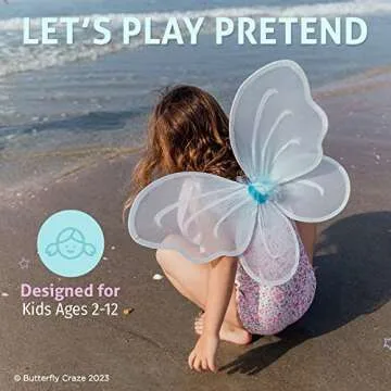 Girls' Fairy, Angel, or Butterfly Wings - Costume Accessories & Party Favors or Supplies, Make Your Little One's Birthday Party Special, in Shades of Blue, Green, Pink, and Purple, 8pc