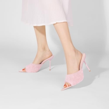 Stylish Women's Fuzzy Peep Toe Heels for Parties