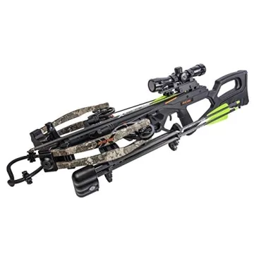 BearX Intense Ready to Shoot Crossbow Package with Scope, Quiver, Bolts, Cocking Rope, and Wax, Strata Finish, One Size (AC03A2AA185), 1 Count
