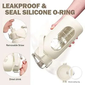 Best 64oz Glass Water Bottle with Straw for Daily Hydration