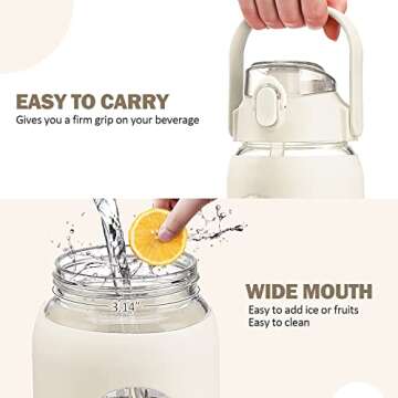 Best 64oz Glass Water Bottle with Straw for Daily Hydration