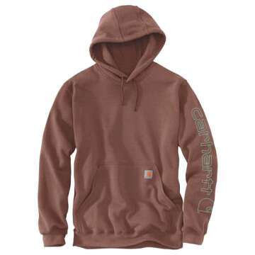 Carhartt Men's Loose Fit Midweight Hoodie in Mocha Heather for Cold Weather Comfort