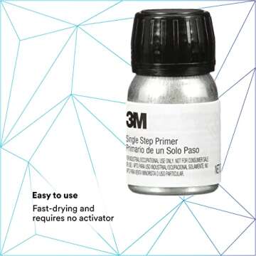 3M Single Step Primer, 08682, Black Color, One-Part Urethane, UV Resistant, 30 mL/1.01 fl oz