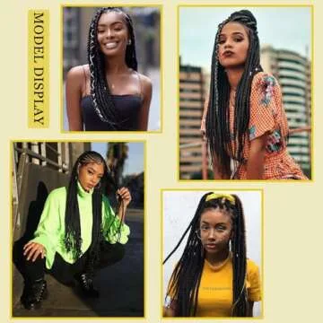 Black Braiding Hair Pre Stretched 2 Packs Box Braids Hair Extensions 26 Inches Synthetic Pre Stretched Braiding Hair