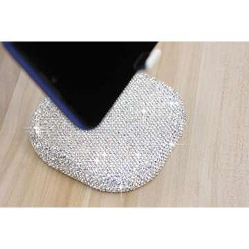 CARCHILE Bling Rhinestone Crystal Phone Stand, Adjustable Cell Phone Stand, Phone Holder for Desk, D...