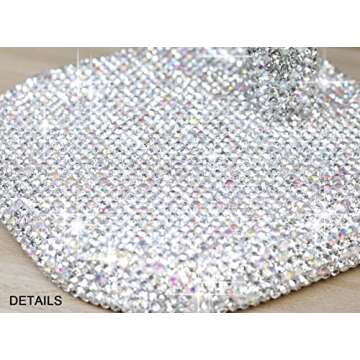 CARCHILE Bling Rhinestone Crystal Phone Stand, Adjustable Cell Phone Stand, Phone Holder for Desk, Desktop Holder, Cradle Compatible with iPhone Samsung Smartphones SL (White)