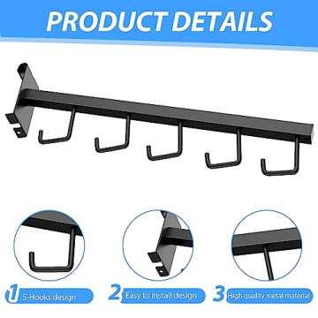 5 Pack Gridwall Waterfall Faceout with 5 Hooks Gridwall Clothes Hanger Gridwall Waterfall Faceout Ho...