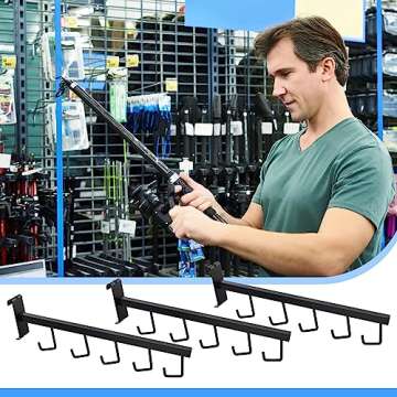 5 Pack Gridwall Waterfall Faceout with 5 Hooks Gridwall Clothes Hanger Gridwall Waterfall Faceout Hooks Rectangular Tube Display for Wire Grid and Grid Wall (5, Black)