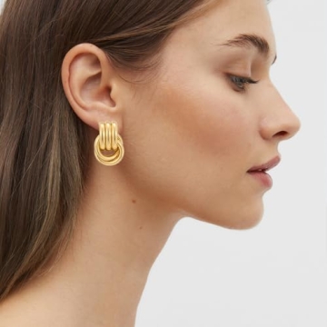 AOLIMI Gold Knot Earrings for Women - Stylish Elegance