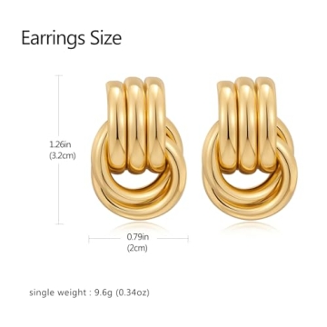 AOLIMI Gold Knot Earrings for Women - Stylish Elegance
