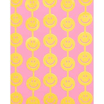 xo, Fetti Smiley Foil Curtain Party Decorations - Set of 2 | Happy Pastel Birthday Party Decorations...