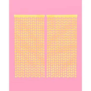 xo, Fetti Smiley Foil Curtain Party Decorations - Set of 2 | Happy Pastel Birthday Party Decorations, Cute Bachelorette Party, Baby Shower, Yellow