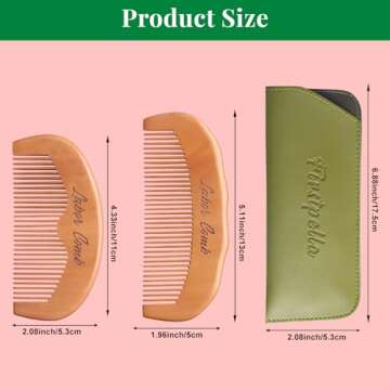 2Pcs Birthing Comb for Labor Pain Relief - Natural Wooden Labor Essential
