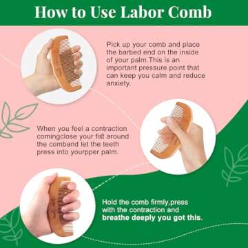 Wooden Birthing Comb Set for Pain Relief During Labor