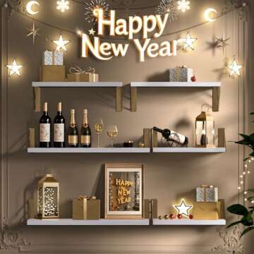 BAYKA Wall Shelves for Bedroom Decor, Floating Wall Shelves for Living Room Kitchen Storage, Wall Mo...