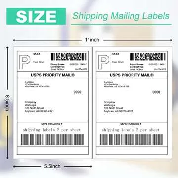 PAPRMA Half Sheet Shipping Labels - 4000 Labels for Easy Printing
