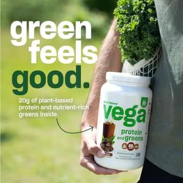 Vega Protein and Greens Protein Powder, Chocolate - 20g Plant Based Protein Plus Veggies, Vegan, Non GMO, Pea Protein for Women and Men, 1.2 lbs (Packaging May Vary)