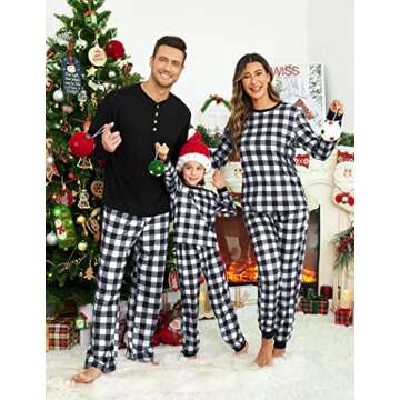 Ekouaer Family Christmas Pajamas Matching Sets Womens Mens Pjs Long Sleeve Sleepwear Holiday Lounge ...