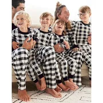 Ekouaer Family Christmas Pajamas Matching Sets Womens Mens Pjs Long Sleeve Sleepwear Holiday Lounge Sets Plaid M