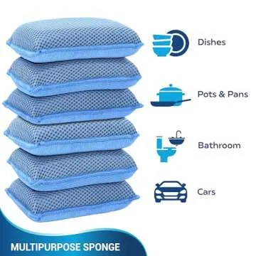 Miracle Microfiber Kitchen Sponge - Non-Scratch 6 Pack