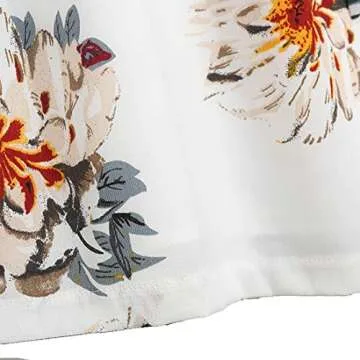 PopReal Mommy and Me Dresses Floral Printed Chiffon Bowknot Ruffles Short Sleeve Beach Mom Daughter Matching Outfits White