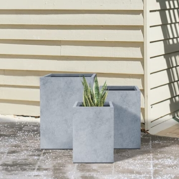 Kante Stylish Concrete Planters Set of 3 - Drainage Included