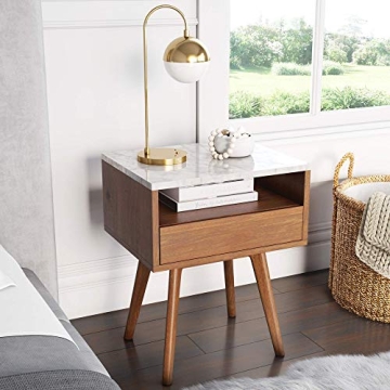Nathan James Mid-Century Accent Side Table with Drawer