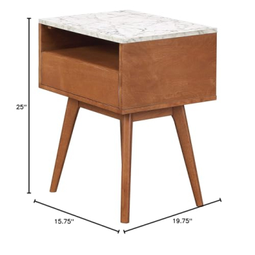 Nathan James Mid-Century Accent Side Table with Drawer