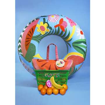 Ban.do Getaway Circle Suitcase Tag for Travel, Durable Vegan Leather Luggage Identifier, Smile