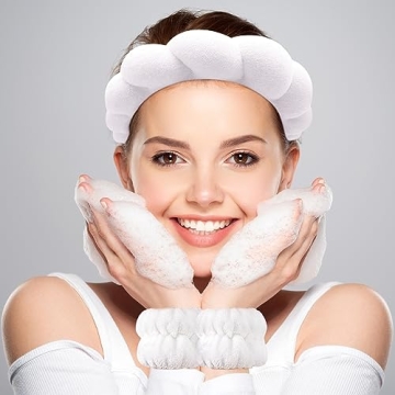 Zkptops Spa Headband and Wristband Set for Skincare