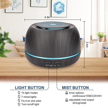 Compact Aroma Essential Oil Diffuser with Remote Control