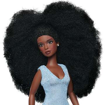 Naturalistas 11-inch Liya Fashion Doll and Accessories with 4C Textured Hair and Deep Brown Skin Tone, Kids Toys for Ages by Just Play
