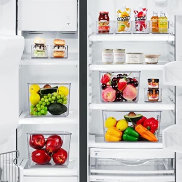 Set of 8 Clear Plastic Storage Bins for Kitchen and Home Organization