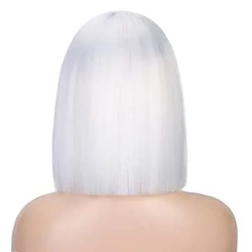 ENTRANCED STYLES Short White Wig - Cosplay & Party Essential