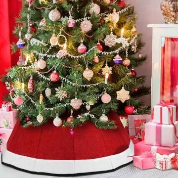 Red Christmas Tree Collar for Stylish Holiday Decor