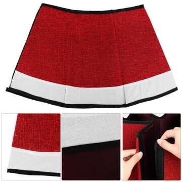 Red Christmas Tree Collar Xmas Tree Skirt Ring Stand Base Cover for Home Office Store School Christmas Tree Holiday Party Decor Supplies