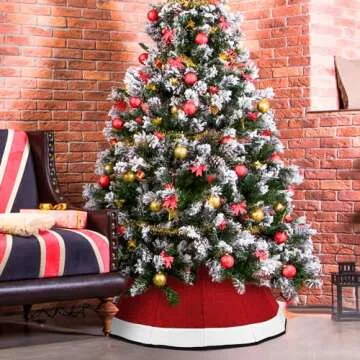 Red Christmas Tree Collar for Stylish Holiday Decor