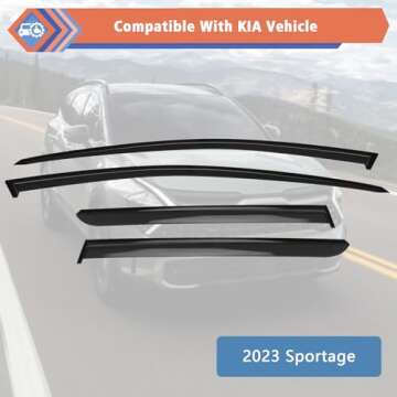 ZONFANT Window Rain Guards, Side Window Deflectors, Sun Visor Rain Vent Window Guards (4 Pcs) Compat...