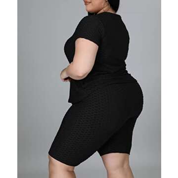 Folivora Plus Size Two Piece Sweatsuit for Summer Activewear