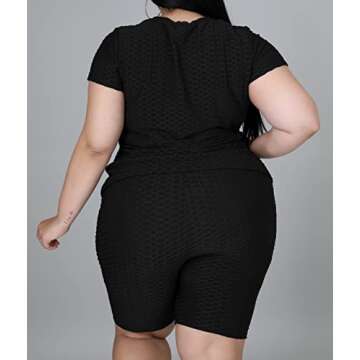 Folivora Plus Size Two Piece Sweatsuit for Summer Activewear
