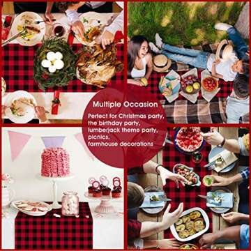 SupMLC Christmas Table Runner 15x72 Inch Plaid Decor