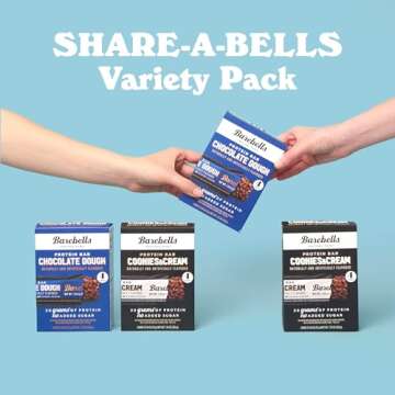 BAREBELLS Protein Bars Variety Pack - 16 Count, 1.9oz Bars - Protein Snacks with 20g of High Protein...