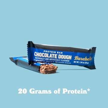 BAREBELLS Protein Bars Variety Pack - 16 Count, 1.9oz Bars - Protein Snacks with 20g of High Protein - Chocolate Protein Bar with 1g of Total Sugars