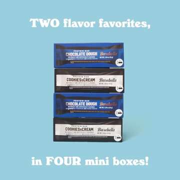 BAREBELLS Protein Bars Variety Pack - 16 Count, 1.9oz Bars - Protein Snacks with 20g of High Protein - Chocolate Protein Bar with 1g of Total Sugars