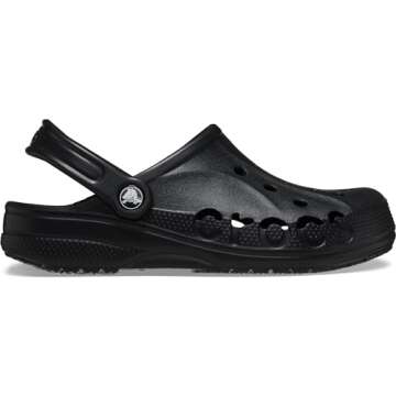 Crocs Unisex-Adult Baya Clogs, Black, 6 Women/4 Men