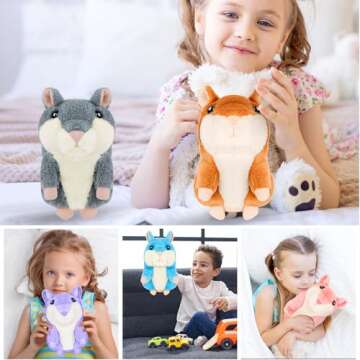 TWORIVER Valentines Day Gifts for Kids Talking Hamster Repeats What You Say,Baby Toys for Ages 2-4 5-7 8-13 Year Old Boy Girl Birthday Gift Toddler Toys Age 1-2, Unique Top Easter Funny Gifts Brown