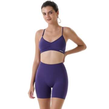 AUROLA Dream Collection Women Workout Shorts High Waist Gym Shorts, Scrunch Butt Seamless Athletic Shorts,Gentian Violet,XS