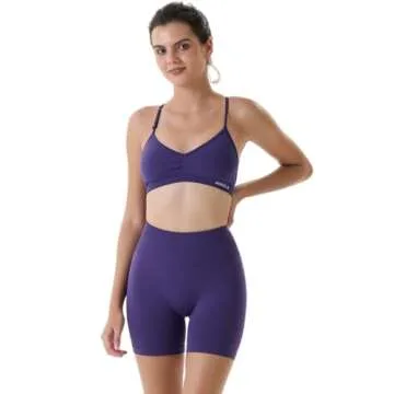 AUROLA Dream Collection Women Workout Shorts High Waist Gym Shorts, Scrunch Butt Seamless Athletic Shorts,Gentian Violet,XS