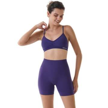 AUROLA Dream Collection Women Workout Shorts High Waist Gym Shorts, Scrunch Butt Seamless Athletic Shorts,Gentian Violet,XS