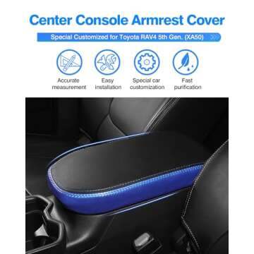 Autorder Center Console Cover for Toyota RAV4 2019 2020 2021 2022 2023 2024 2025 Accessories Armrest...
